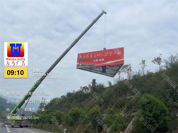 西藏三面翻广告牌