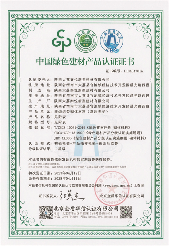 綠色建材產品..證書