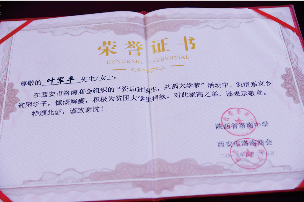 榮譽(yù)證書(shū)