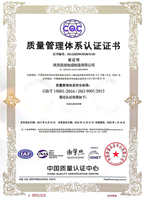 质量管理体系证书